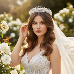 CUBIC ZIRCONIA COLLECTION - DIAMOND LUXE TIARA AHB74 SILVER