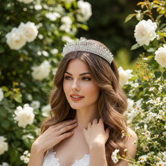 CUBIC ZIRCONIA COLLECTION - DIAMOND LUXE TIARA AHB74 SILVER