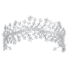 CUBIC ZIRCONIA COLLECTION - CRYSTAL ENCHANTMENT HEADPIECE - AHB78 SILVER