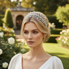 CUBIC ZIRCONIA COLLECTION - CRYSTAL ENCHANTMENT HEADPIECE - AHB78 SILVER