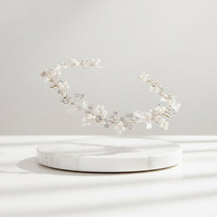 ATHENA COLLECTION - FLORAL EXTRAVAGANCE HAIR VINE - HP178 SILVER
