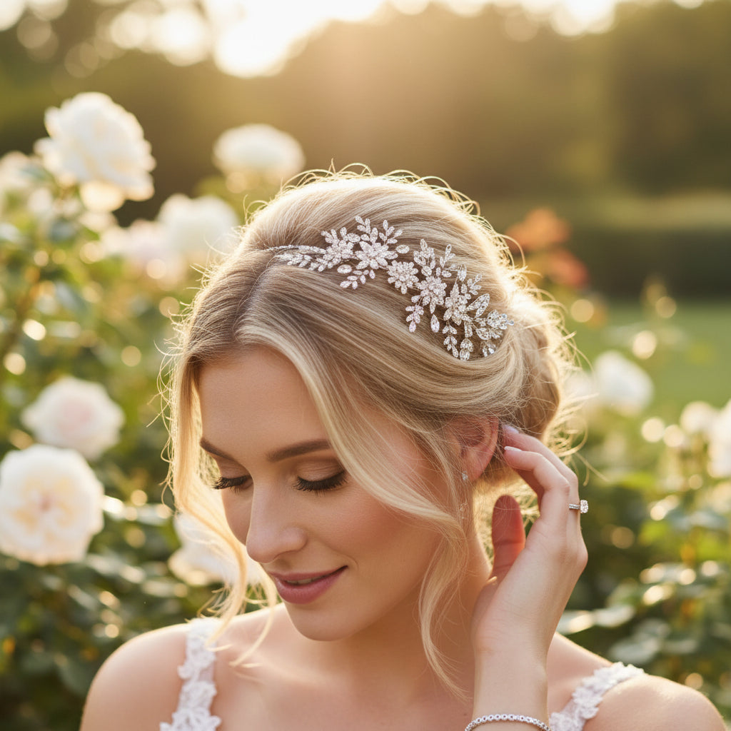 CUBIC ZIRCONIA COLLECTION - BEDAZZLE CRYSTAL HEADPIECE - AHB83