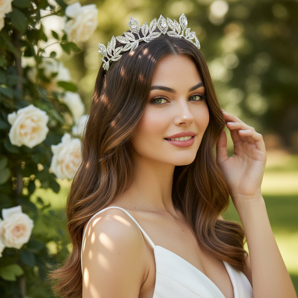 ATHENA COLLECTION - GLAM CRYSTAL VINE TIARA - AHB80