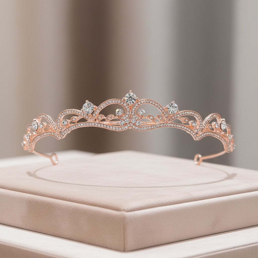 ATHENA COLLECTION - ETERNALLY CRYSTAL TIARA -AHB65 ROSE GOLD