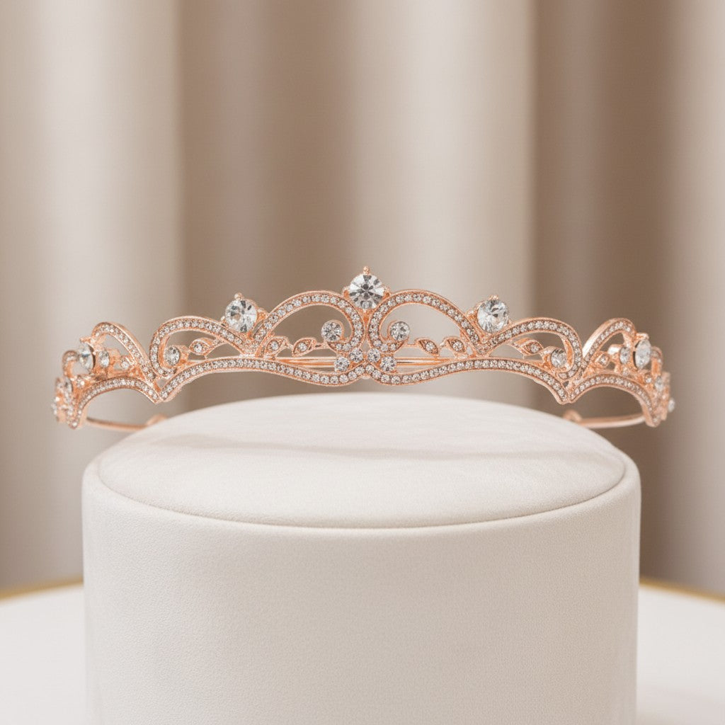 ATHENA COLLECTION - ETERNALLY CRYSTAL TIARA -AHB65 ROSE GOLD