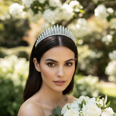 CUBIC ZIRCONIA COLLECTION - CRYSTAL SHIMMER TIARA - AHB81