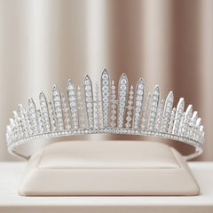 CUBIC ZIRCONIA COLLECTION - CRYSTAL SHIMMER TIARA - AHB81