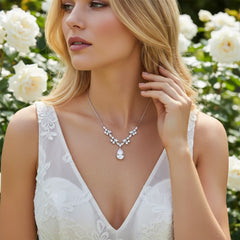 CUBIC ZIRCONIA COLLECTION - CRYSTALLURE NECKLACE - SILVER NK130