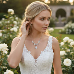 CUBIC ZIRCONIA COLLECTION - CRYSTALLURE NECKLACE - SILVER NK130