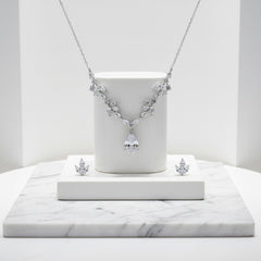 CUBIC ZIRCONIA COLLECTION - CRYSTALLURE NECKLACE - SILVER NK130