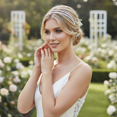 CUBIC ZIRCONIA COLLECTION - SIMULATED DIAMOND HEADBAND - DOUBLE -AHB84