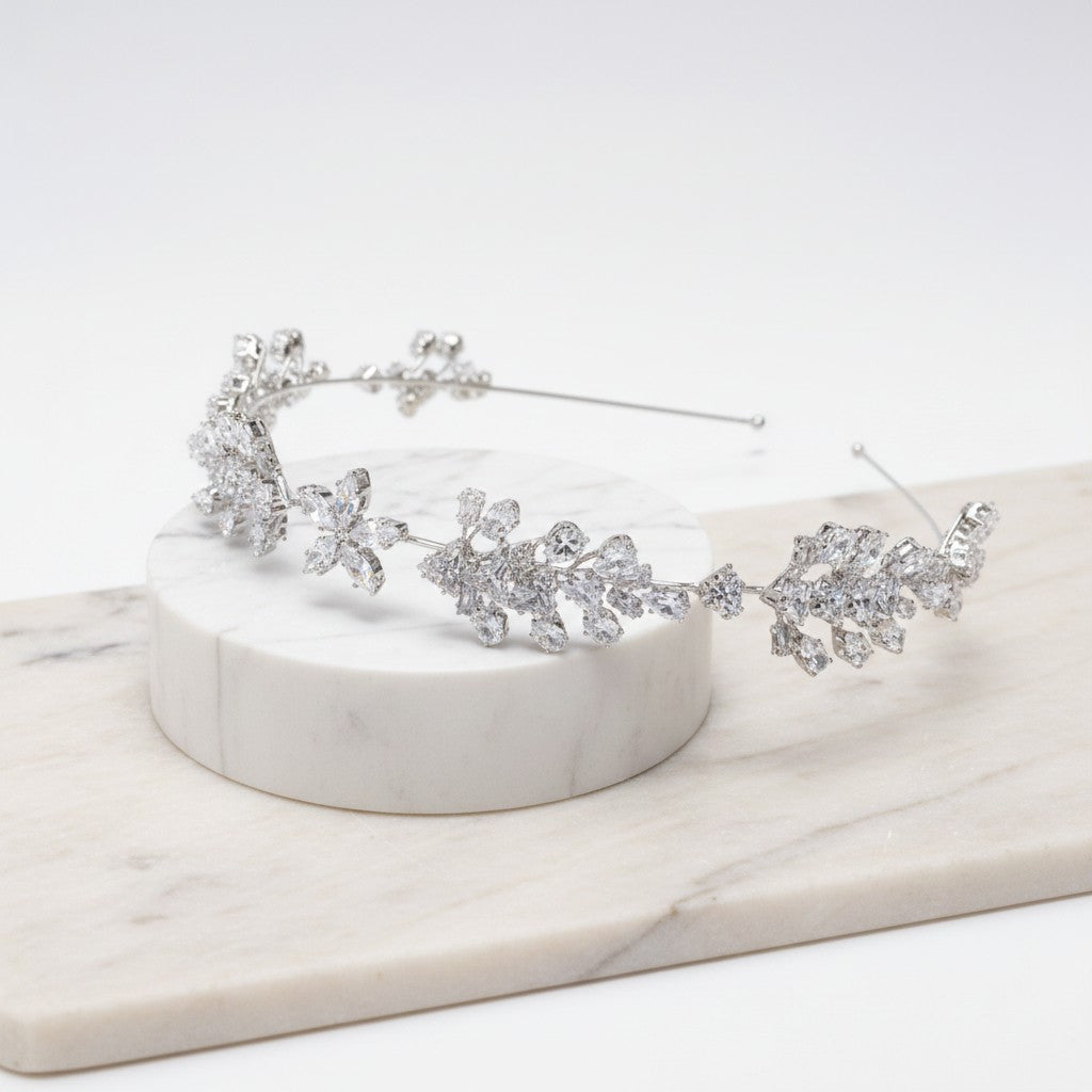 CUBIC ZIRCONIA COLLECTION - SHIMMERING VINE HEADBAND - AHB85