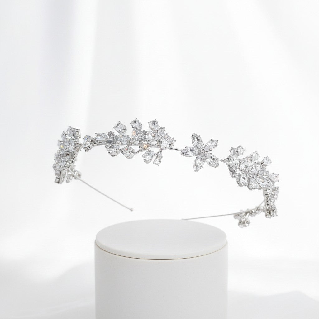 CUBIC ZIRCONIA COLLECTION - SHIMMERING VINE HEADBAND - AHB85