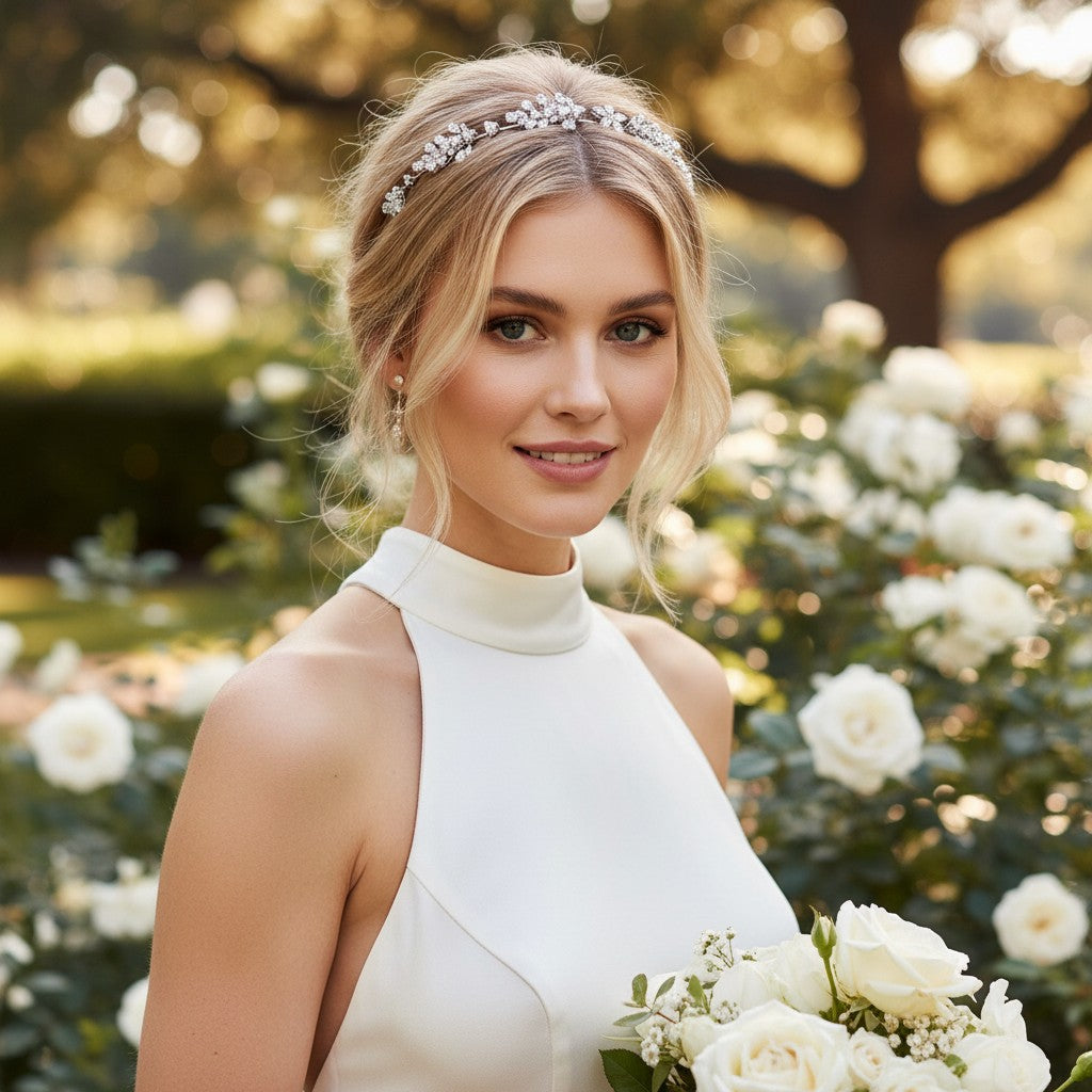 CUBIC ZIRCONIA COLLECTION - SHIMMERING VINE HEADBAND - AHB85