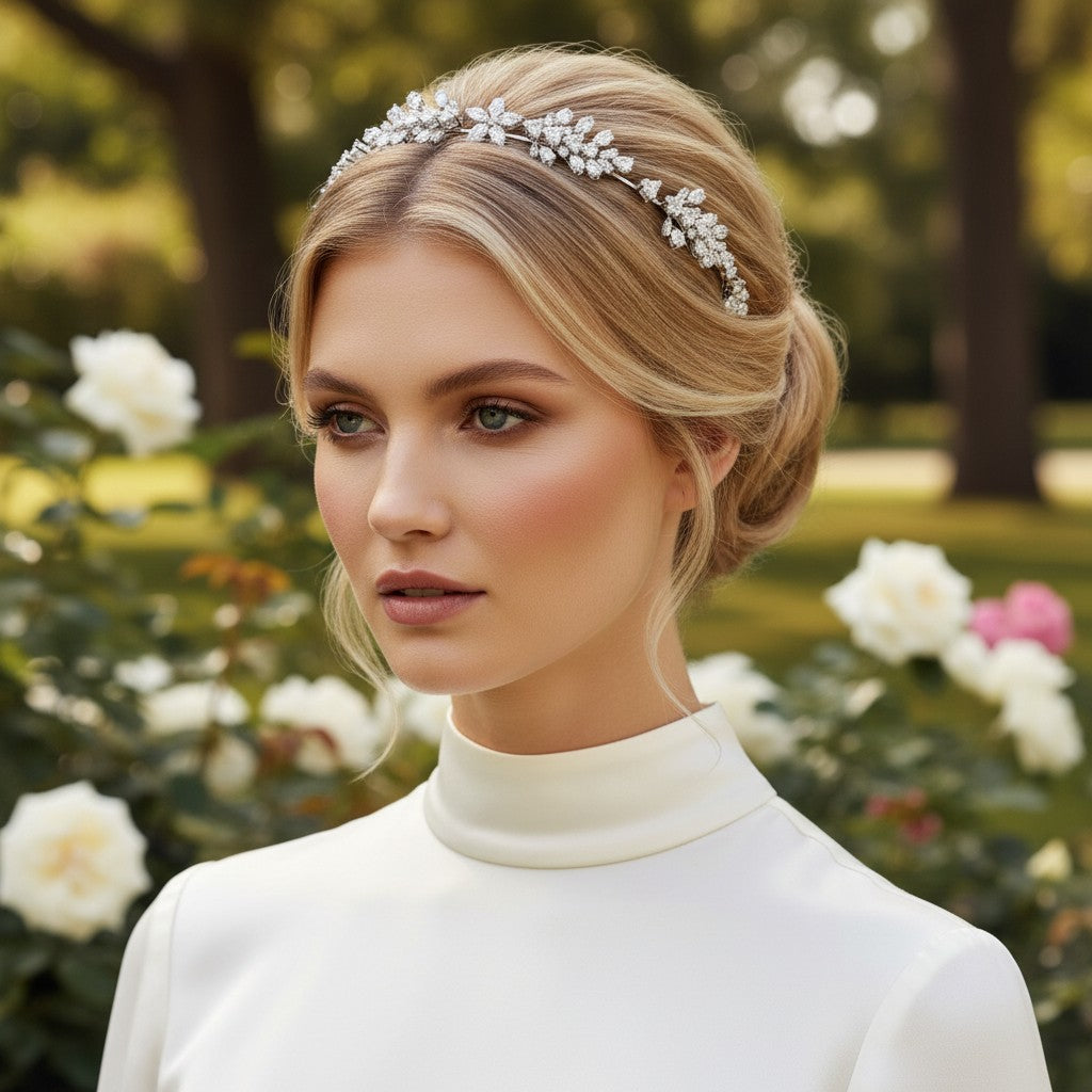 CUBIC ZIRCONIA COLLECTION - SHIMMERING VINE HEADBAND - AHB85