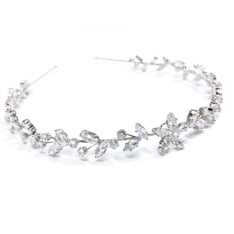 CUBIC ZIRCONIA COLLECTION - BEJEWELLED SIMULATED DIAMOND HEADBAND - AHB90