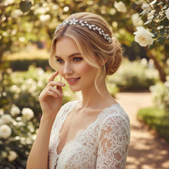 CUBIC ZIRCONIA COLLECTION - BEJEWELLED SIMULATED DIAMOND HEADBAND - AHB90