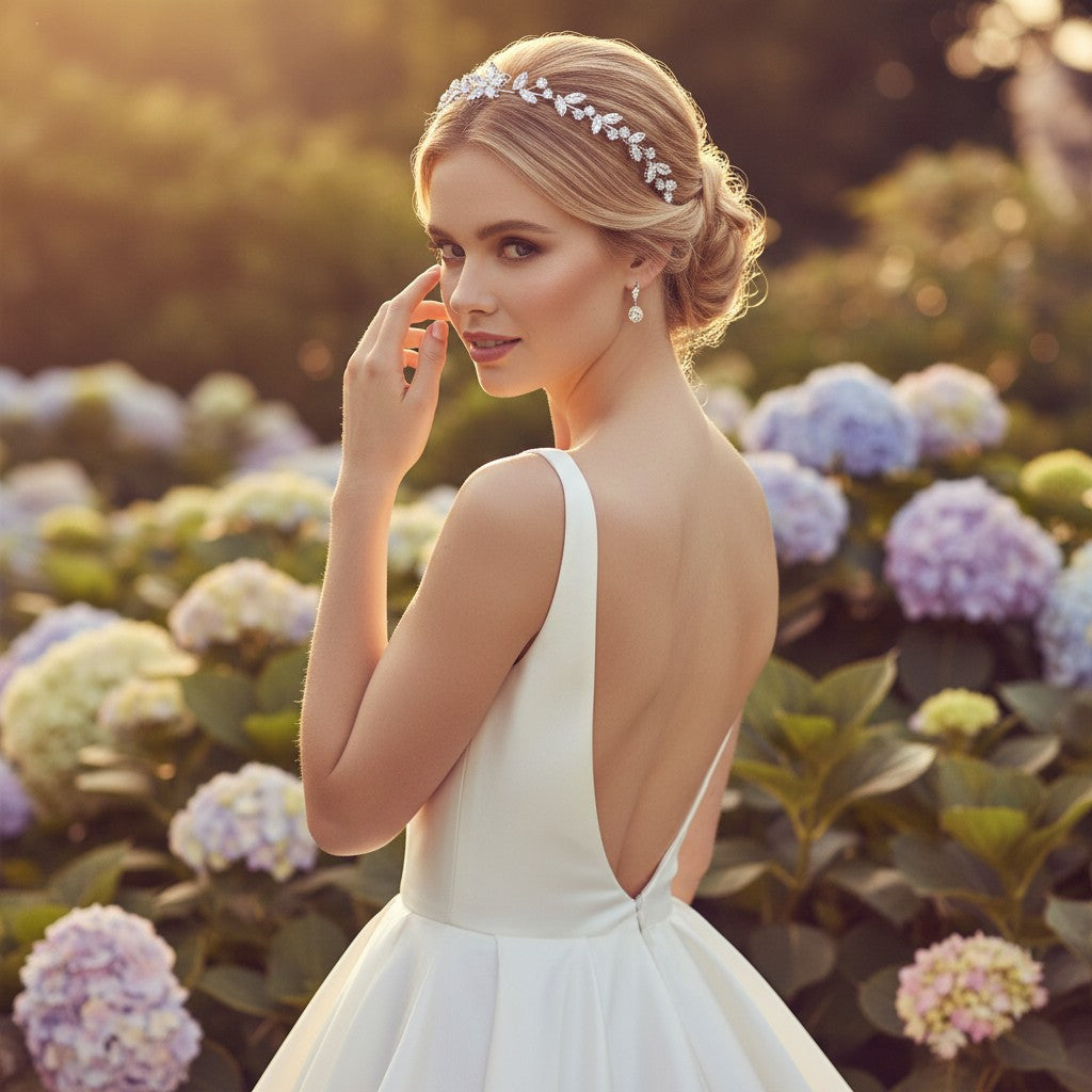 CUBIC ZIRCONIA COLLECTION - BEJEWELLED SIMULATED DIAMOND HEADBAND - AHB90