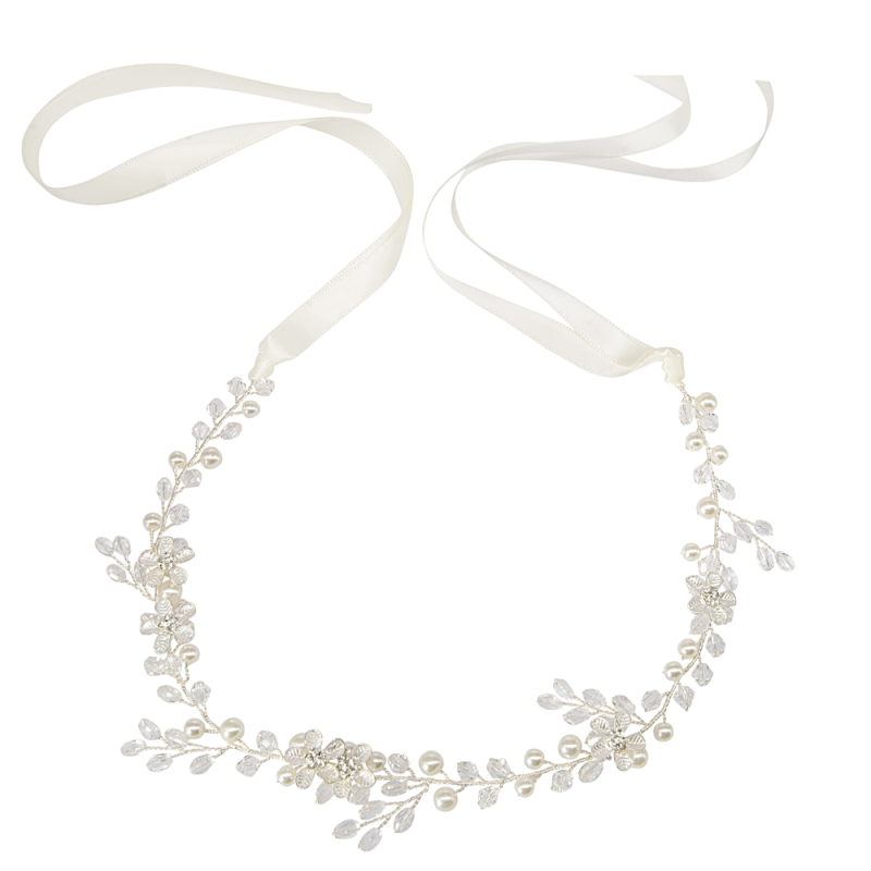 ATHENA COLLECTION - DELICATE DECO HAIR VINE  - SILVER HP190