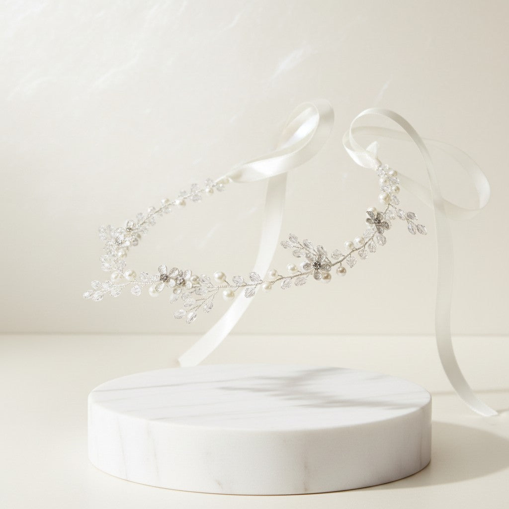 ATHENA COLLECTION - DELICATE DECO HAIR VINE  - SILVER HP190