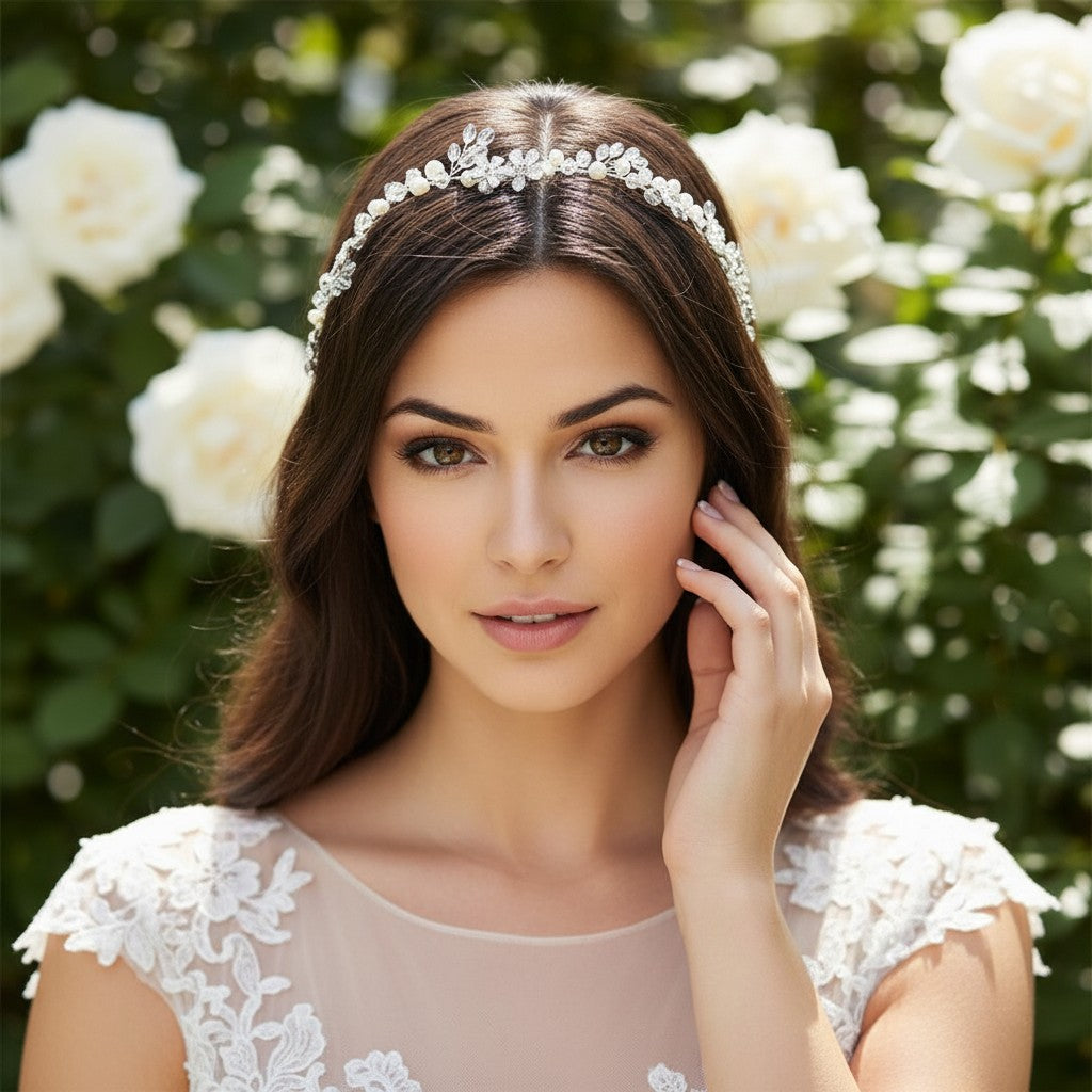 ATHENA COLLECTION - DELICATE DECO HAIR VINE  - SILVER HP190