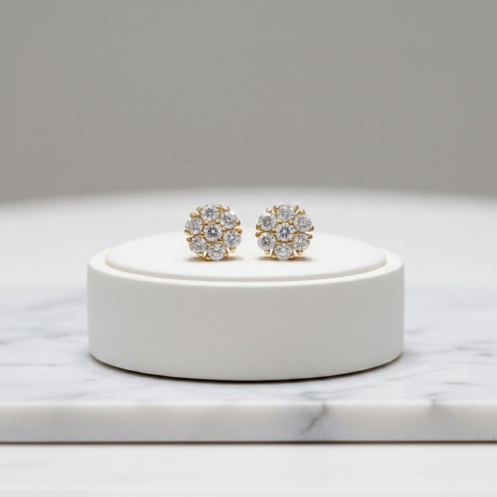 CUBIC ZIRCONIA COLLECTION - GRACEFUL GLITZY  EARRINGS - CZER573 GOLD