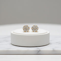 CUBIC ZIRCONIA COLLECTION - GRACEFUL GLITZY  EARRINGS - CZER573 GOLD