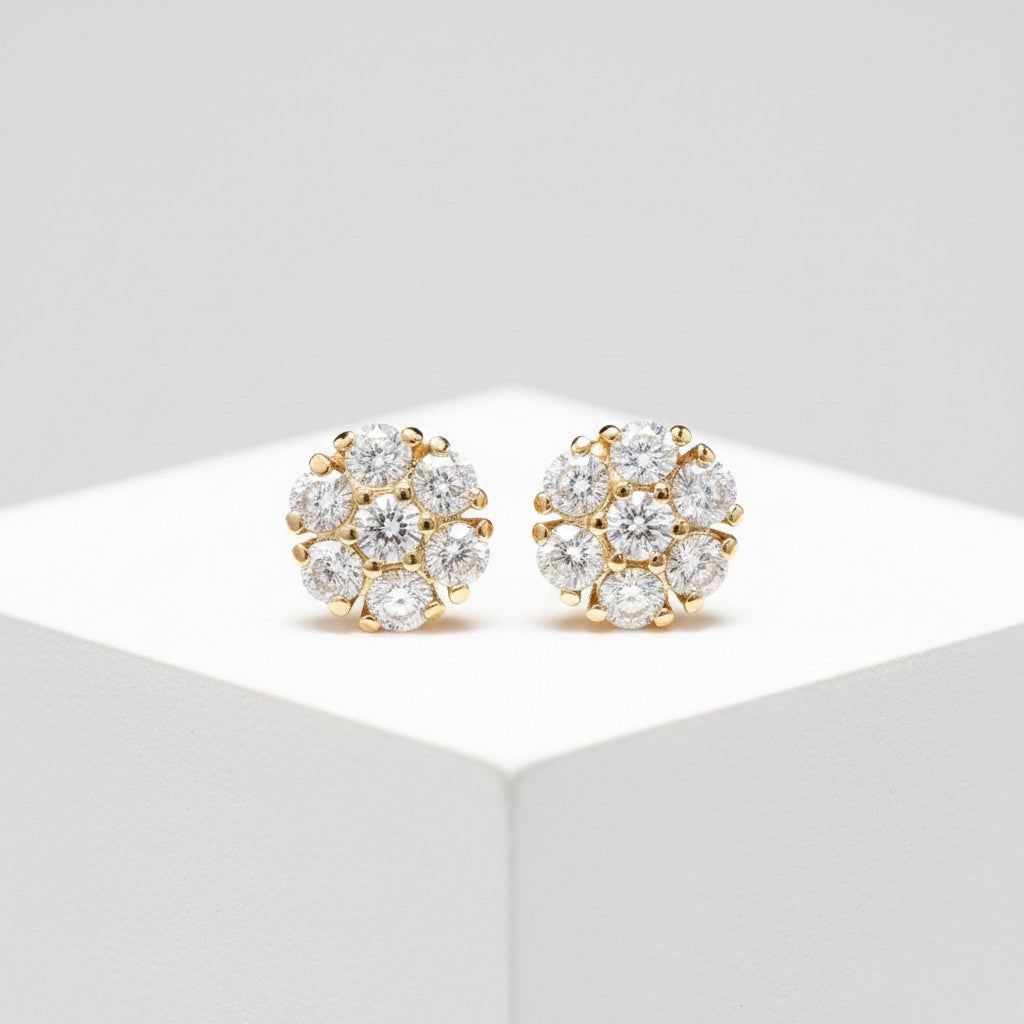 CUBIC ZIRCONIA COLLECTION - GRACEFUL GLITZY  EARRINGS - CZER573 GOLD