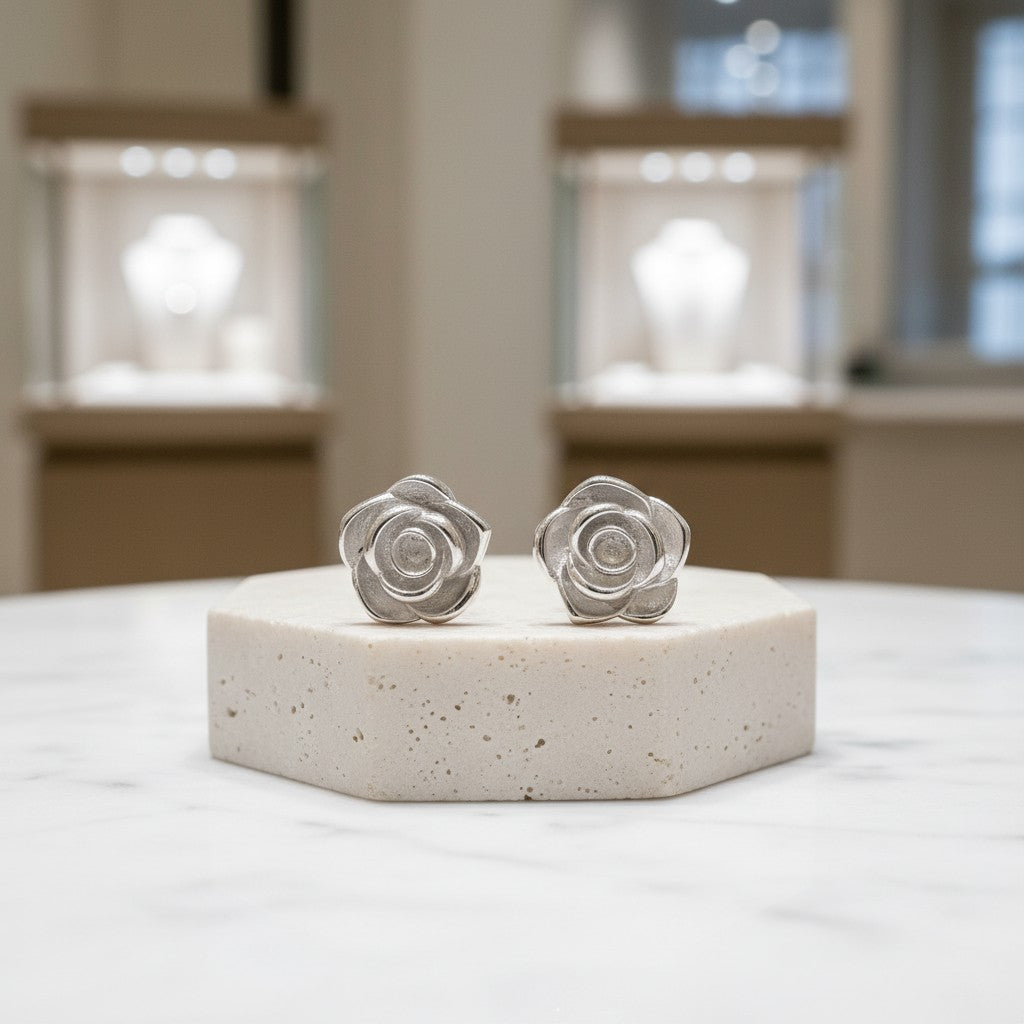 ATHENA COLLECTION - VINTAGE ROSE EARRINGS - CZER574