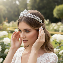 CUBIC ZIRCONIA COLLECTION - DIVINE CRYSTAL TIARA - AHB108