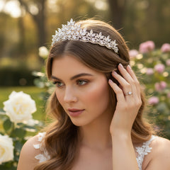 CUBIC ZIRCONIA COLLECTION - DIVINE CRYSTAL TIARA - AHB108