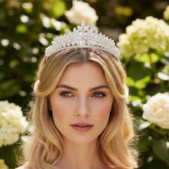 CUBIC ZIRCONIA COLLECTION - CRYSTAL ALLURE TIARA - AHB86