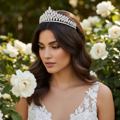 CUBIC ZIRCONIA COLLECTION - CRYSTAL ALLURE TIARA - AHB86