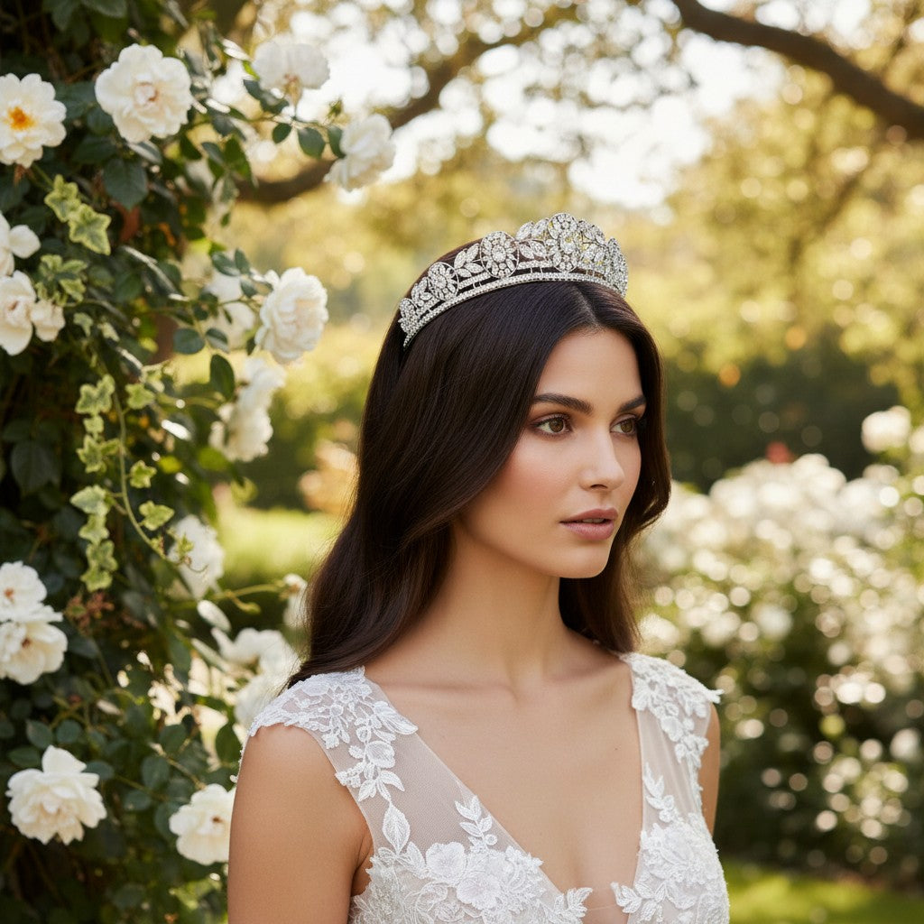 CUBIC ZIRCONIA COLLECTION - STARLET GLAM TIARA - AHB87