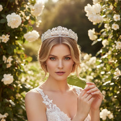 CUBIC ZIRCONIA COLLECTION - STARLET GLAM TIARA - AHB87