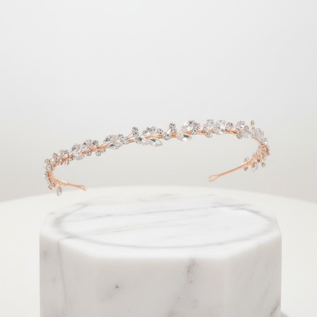 ATHENA COLLECTION - CRYSTAL CHIC HEADBAND - AHB-52 (ROSE GOLD)