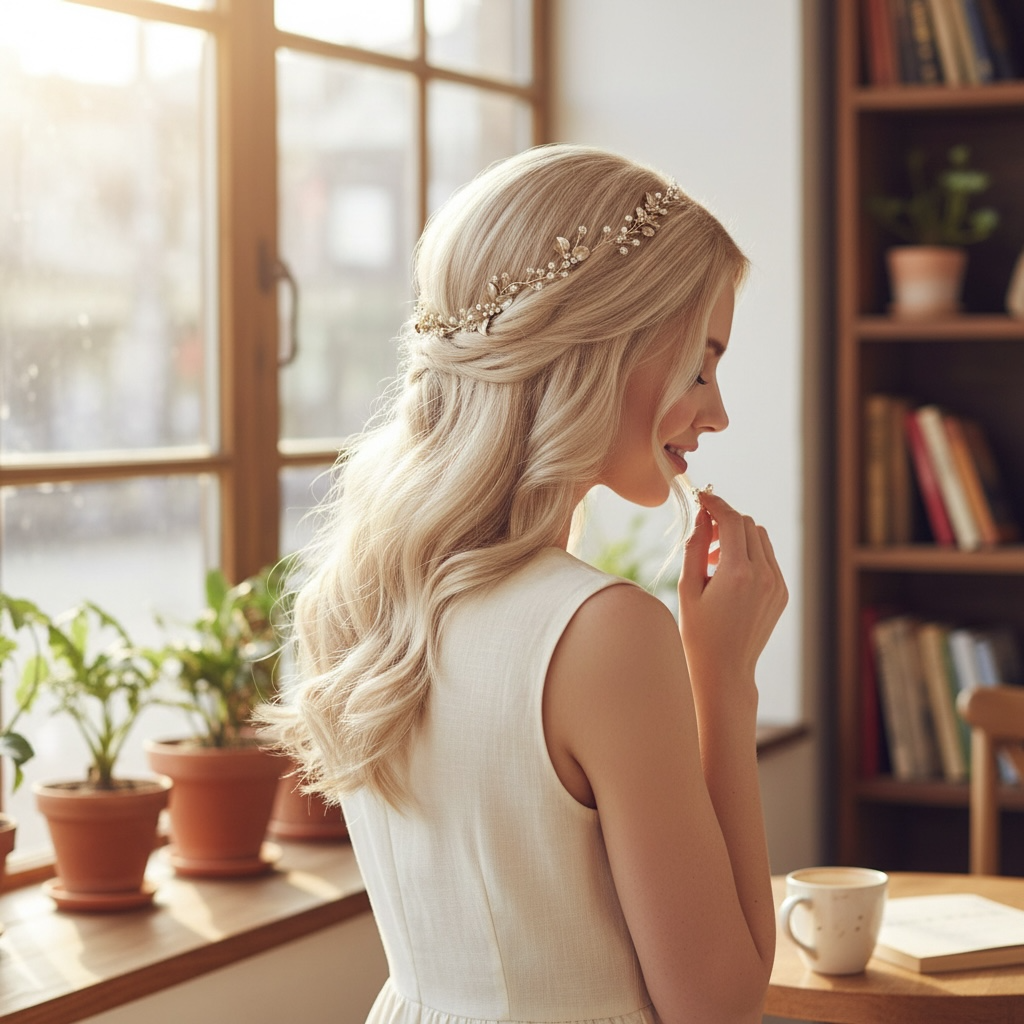 ATHENA COLLECTION - PRETTY CHIC HAIR VINE - HP189 SILVER