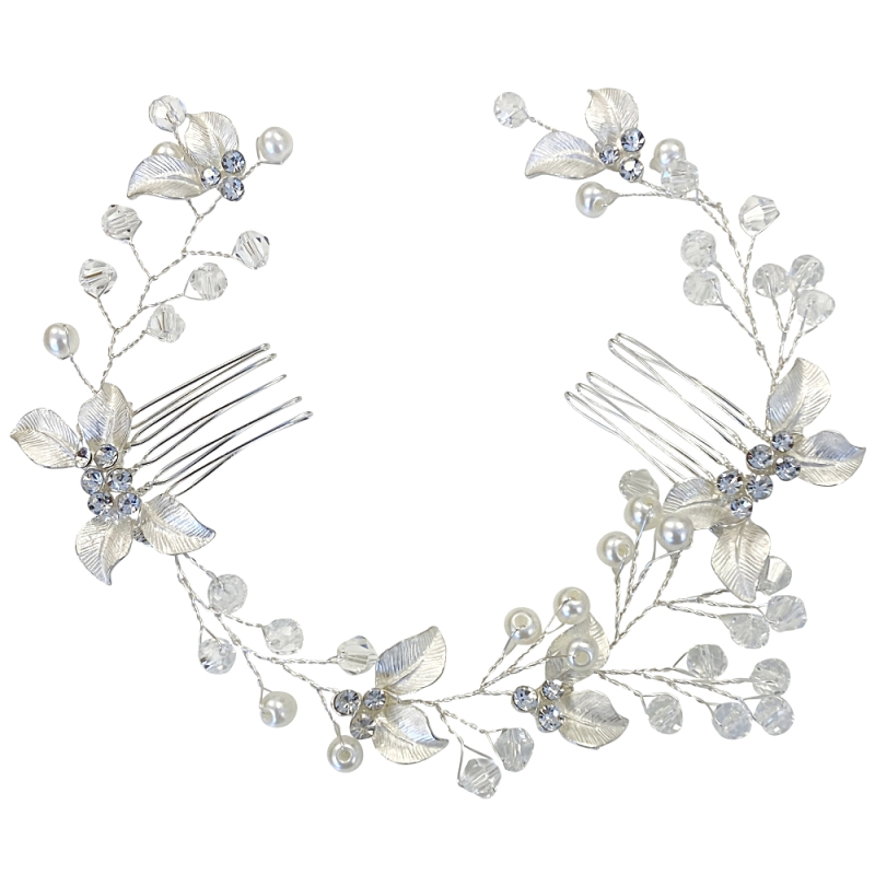 ATHENA COLLECTION - PRETTY CHIC HAIR VINE - HP189 SILVER
