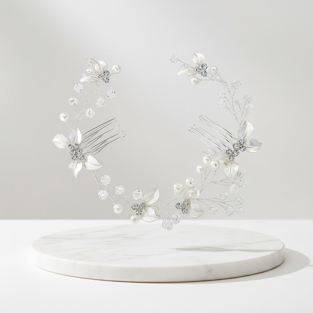 ATHENA COLLECTION - PRETTY CHIC HAIR VINE - HP189 SILVER