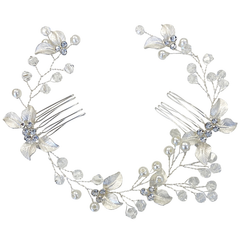 ATHENA COLLECTION - PRETTY CHIC HAIR VINE - HP189 SILVER