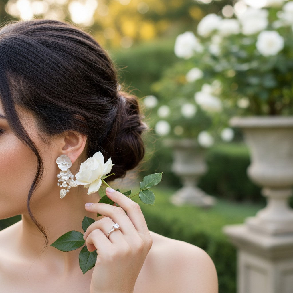 ATHENA COLLECTION - PEARLESCENT EARRINGS - CZER582 SILVER