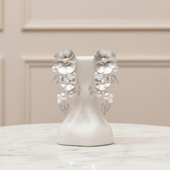 ATHENA COLLECTION - PEARLESCENT EARRINGS - CZER582 SILVER
