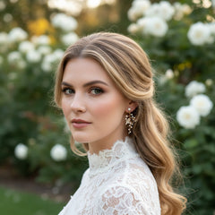 ATHENA COLLECTION - CASCADES OF PEARL EARRINGS - CZER583 ROSE GOLD