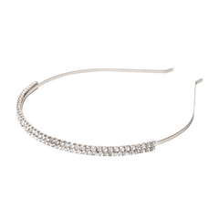 ATHENA COLLECTION - DOUBLE ROW CRYSTAL HEADBAND - SILVER AHB71