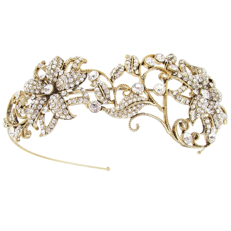 ATHENA COLLECTION - VINTAGE LUXE HEADBAND - AHB102 ANTIQUE GOLD