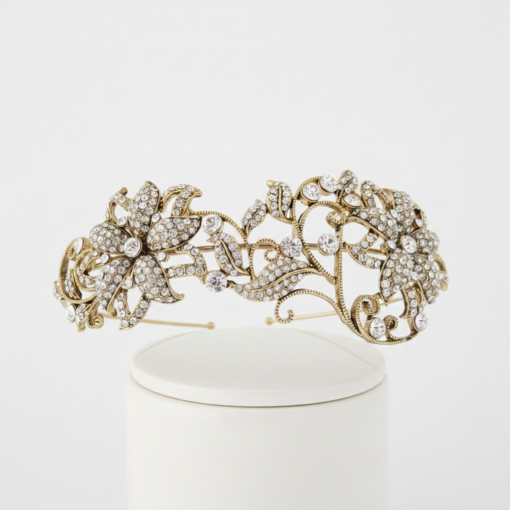 ATHENA COLLECTION - VINTAGE LUXE HEADBAND - AHB102 ANTIQUE GOLD