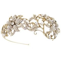 ATHENA COLLECTION - VINTAGE LUXE HEADBAND - AHB102 ANTIQUE GOLD