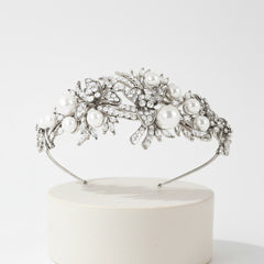 ATHENA COLLECTION - VINTAGE ALLURE HEADBAND - AHB103 SILVER