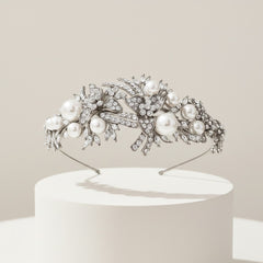 ATHENA COLLECTION - VINTAGE ALLURE HEADBAND - AHB103 SILVER