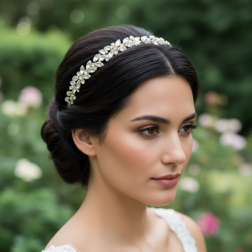 ATHENA COLLECTION - CRYSTAL GLAM HAIR COMB - HC196 GOLD